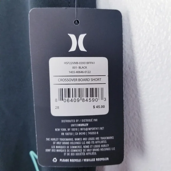 Hurley Crossover Board Shorts NWT size 28